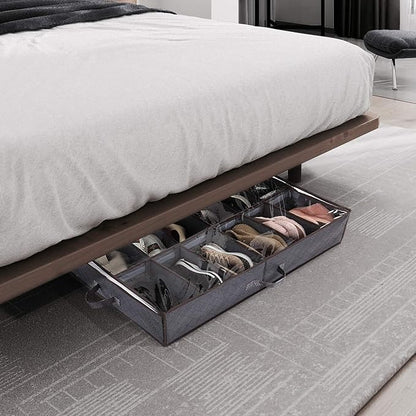 Under Bed Shoe Storage Organizer, Sturdy Structure, Adjustable Dividers - Image 6