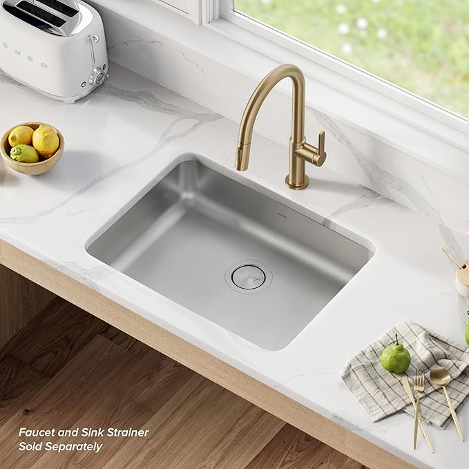 KRAUS Dex 25-inch Undermount 16 Gauge Stainless Steel Single Bowl ADA Kitchen - Image 9