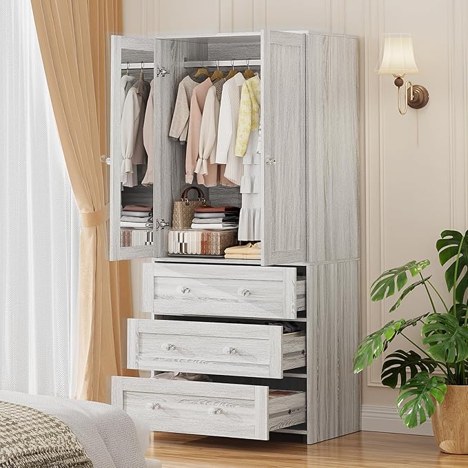 VOWNER 71" Tall Armoire Wardrobe Closet - Image 4