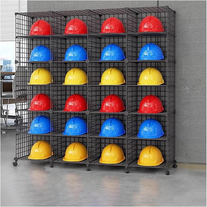 Stackable Safety Helmet Storage Boxes, Large Adjustable Hard Hat Placement by Unknown