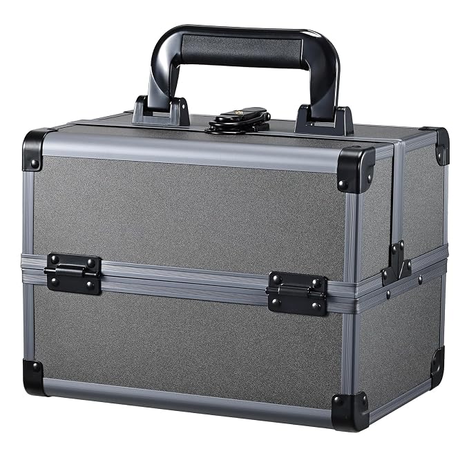 Joligrace Makeup Train Case Makeup Case Organizer Portable Cosmetic Box Storage by Joligrace