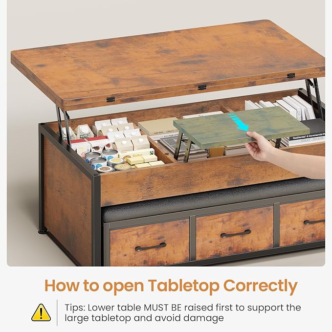 Itaar Lift Top Coffee Table Set, Center Table - Image 8
