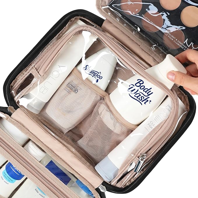 NISHEL Travel Toiletry Bag for Women, Makeup Essentials Organizer, Hanging Case - Image 4