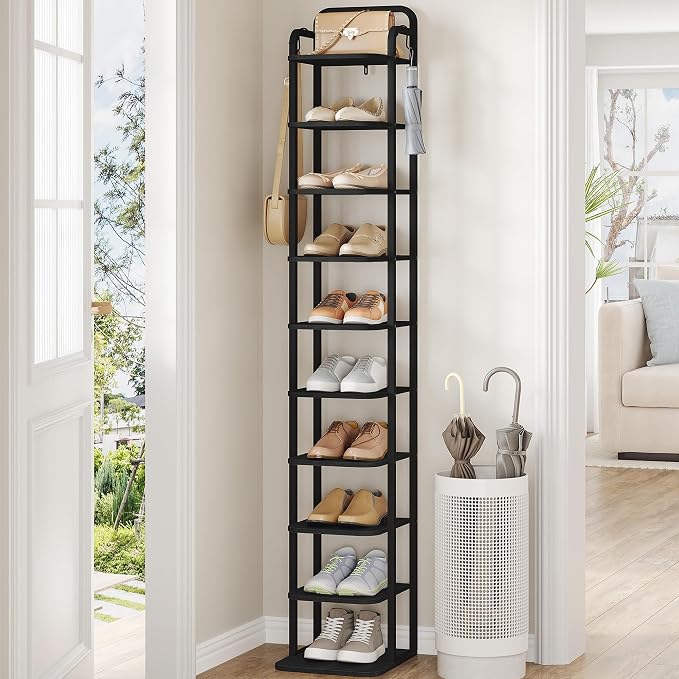 Hzuaneri Vertical Shoe Rack, Shoe Shelves, Wood Shoe Organizer by Hzuaneri