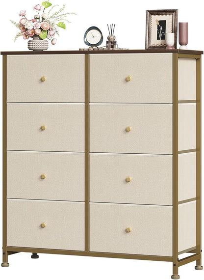 Sweetcrispy 8 Drawer Dresser for Bedroom, Organizer Storage Drawers, Khaki | by Sweetcrispy