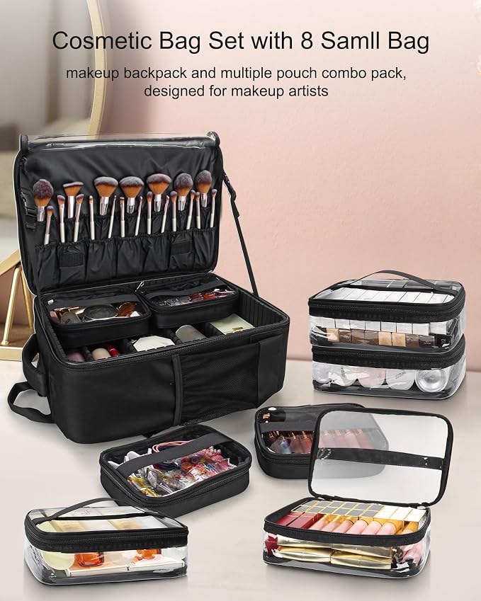 Makeup Backpack Professional Makeup Artist Bag Extra Large Cosmetic Bags - Image 5