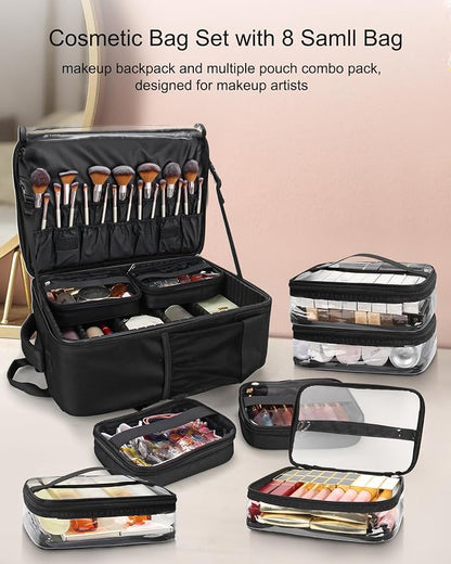Makeup Backpack Professional Makeup Artist Bag Extra Large Cosmetic Bags - Image 5