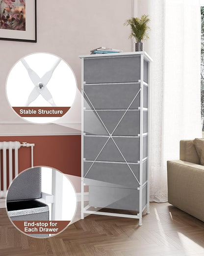 Tall 6-Drawer Fabric Dresser Tower - Image 8