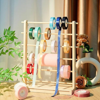 6 Tier Wooden Ribbon Organizer Ribbon Holder - Image 7