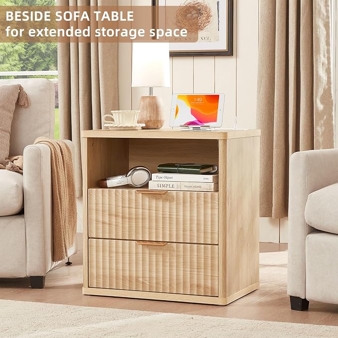 LEYAOYAO Fluted Nightstand - Image 9