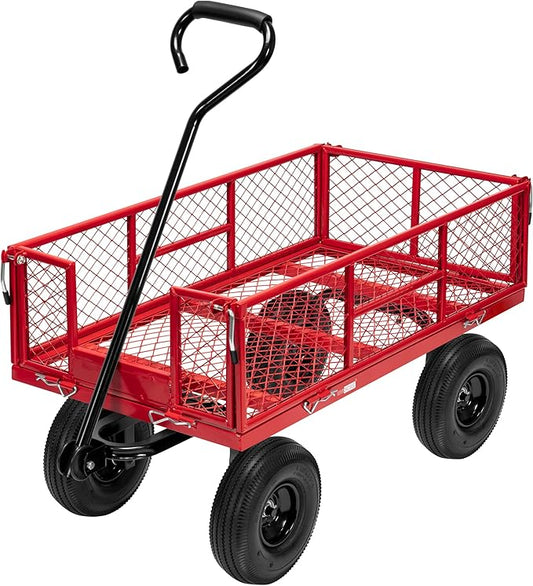 VIVOHOME Heavy Duty 880 Lbs Capacity Mesh Steel Garden Cart Folding Utility by VIVOHOME