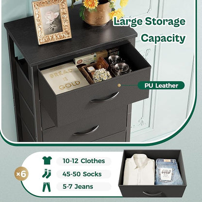 Huuger Tall Dresser for Bedroom, Stable 6 Drawer Dresser - Image 7