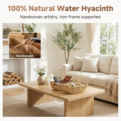 StorageWorks Hand-Woven Small Wicker Baskets, Water Hyacinth Storage Baskets - Image 5