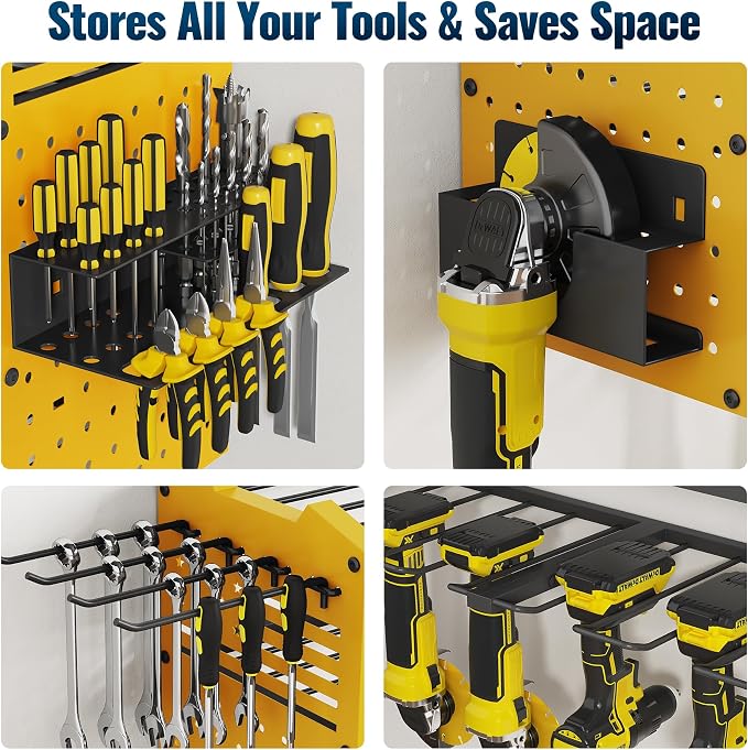 Tomorotec 4-Layer Wall-Mounted Power Tool Storage Rack, Heavy-Duty Steel Drill - Image 4