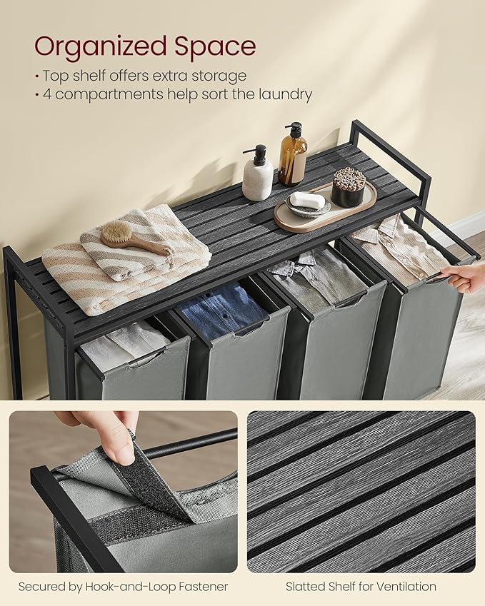 VASAGLE Laundry Hamper, Laundry Basket, Laundry Sorter - Image 3