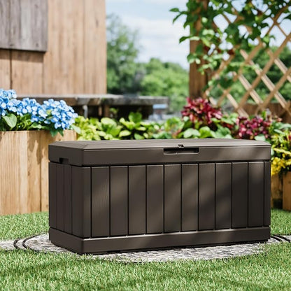 Greesum 82 Gallon Resin Deck Box All Weather Large Outdoor Storage - Image 5
