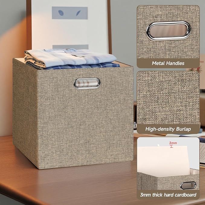 Posprica Collapsible Storage Bins, 13×13 Foldable Storage Cube Boxes Fabric - Image 4