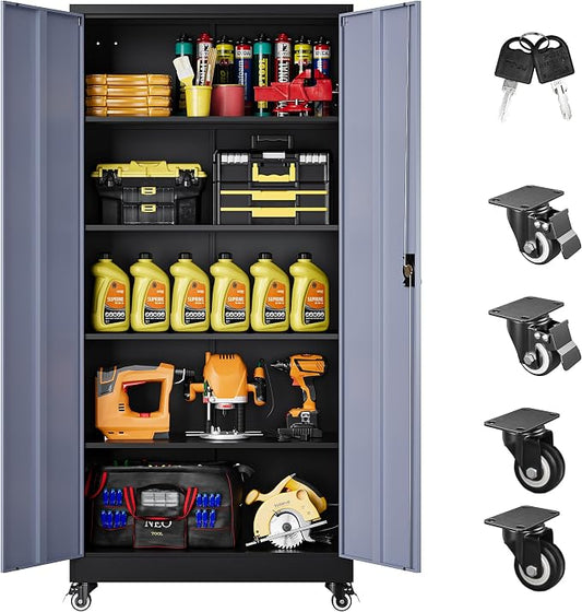 SISESOL 75" Tall Metal Storage Cabinet by SISESOL