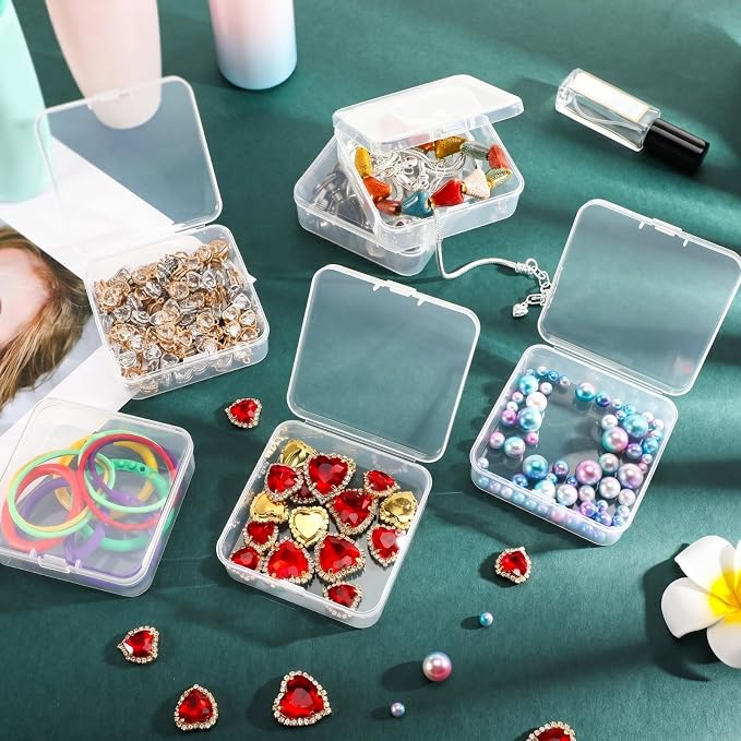 Jetec 18 Pieces Mini Plastic Clear Beads Storage Containers Box - Image 4