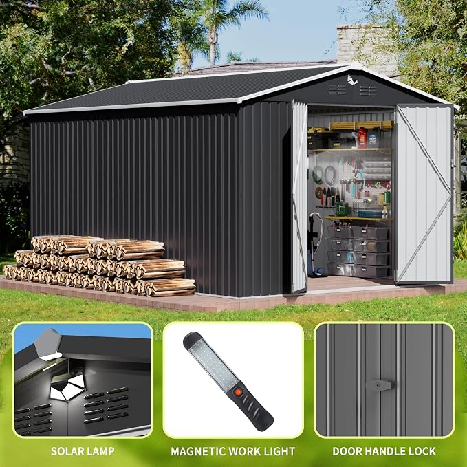 Metal Storage Shed, Outdoor Storage Building 10x14, Large Backyard Sheds - Image 3