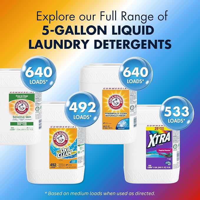 Arm & Hammer HE Compatible Liquid Detergent, 5 gal Jug - Image 7