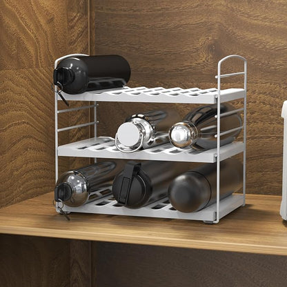 Simple Houseware Water Bottle and Travel Mug Cabinet Adjustable Storage Rack - Image 3