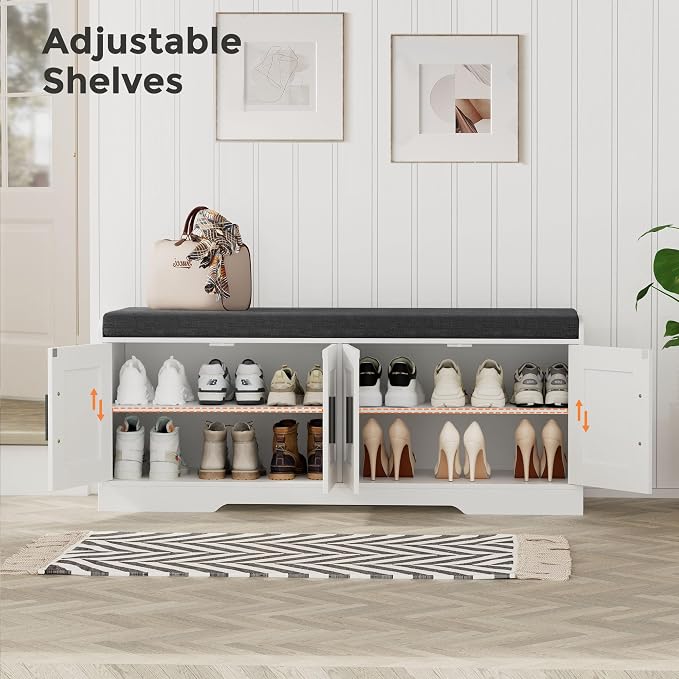 Homleke 2-Tier Storage Bench, Shoe Bench - Image 6
