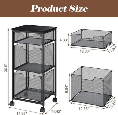 Sbanmao 3 Drawer Mobile File Cabinet - Image 3