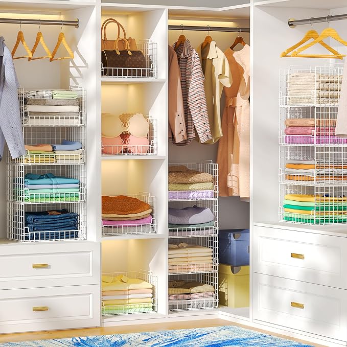 4-Tier Stackable Closet Organizers and Storage Basket - Image 8
