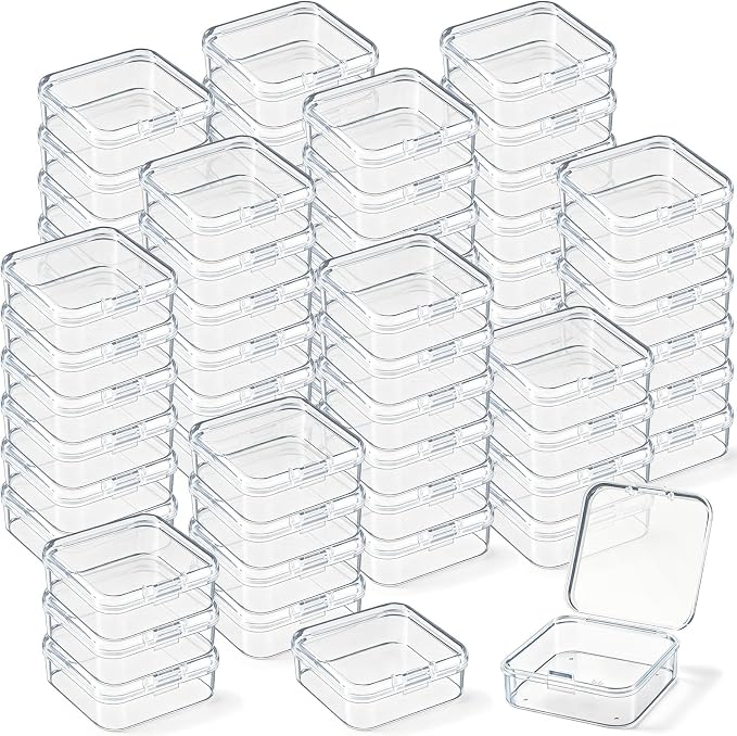 Jetec 120 Pieces Mini Plastic Clear Beads Storage Containers Box by Jetec