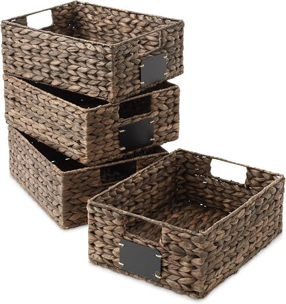 Casafield Set of 4 Water Hyacinth Pantry Baskets, - Image 3