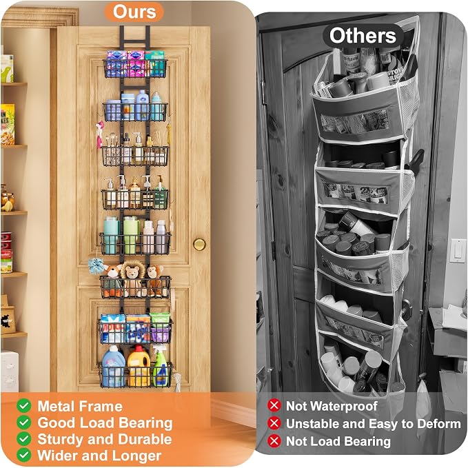 Hongtamoya 8 Tier Over The Door Organizer, Adjustable Hanging Door Organizer - Image 3