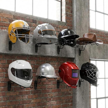 4 Pack Wall Mounted Helmet Rack, Storage Display Rack Helmet Holder Hook - Image 6