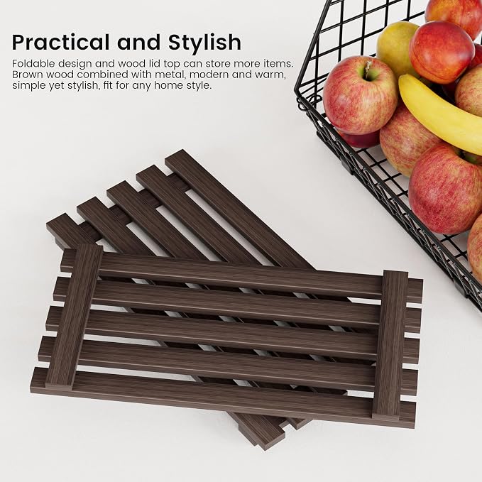 Wire Fruit Basket for Kitchen Storage: Hanging and Counter Wall Fruit Basket - Image 3