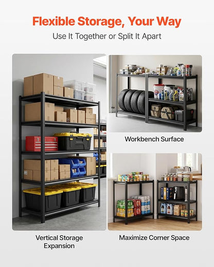 VEVOR Storage Shelves, 5-Tier Adjustable, 3000 lbs Capacity, Heavy Duty Garage - Image 5