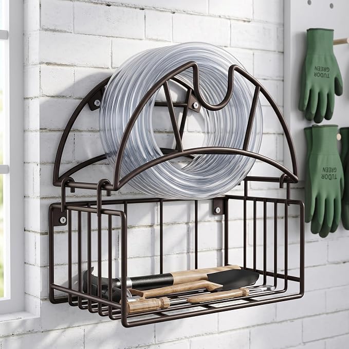 Garden Hose Holder, Wall Mounted Metal Garden Hose Holder - Image 7