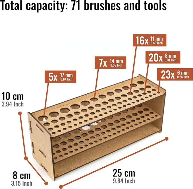 Paint Brush holder. Large Capacity Paint brush organizer and Art Supply - Image 2