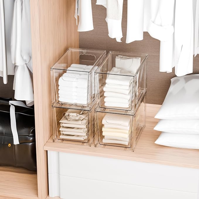 Yieach 2 Pack Large Stackable Storage Drawers, 11″Deep Under Cabinet Organizer - Image 8
