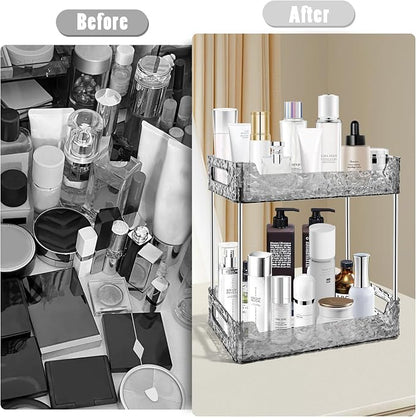 2-Tier Bathroom Counter Organizer Countertop Storage, Dresser Organizer Vanity - Image 3