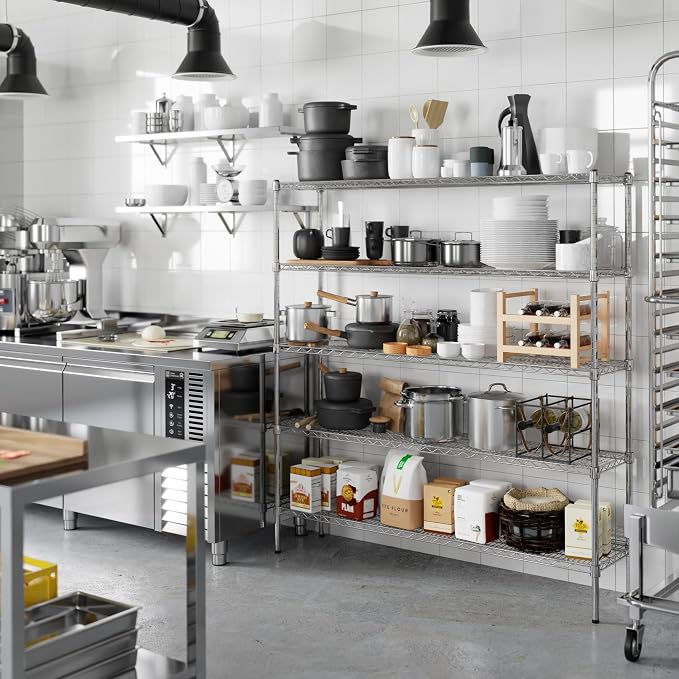 14" Deep x 60" Wide x 64" Height Wire Shelving Kit | 5-Tier | NSF Commercial - Image 6