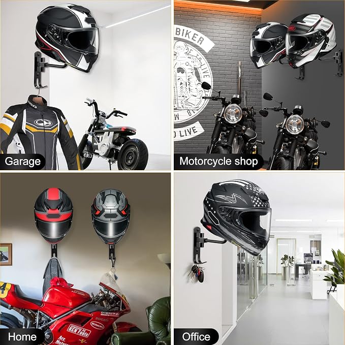 Motorcycle Helmet Holder Wall Mount, Helmet Hanger 180° Rotation Helmet Rack - Image 7
