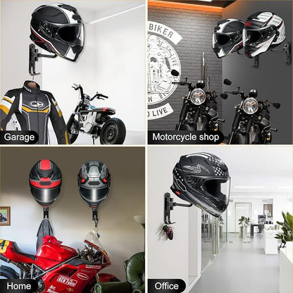 Motorcycle Helmet Holder Wall Mount, Helmet Hanger 180° Rotation Helmet Rack - Image 7