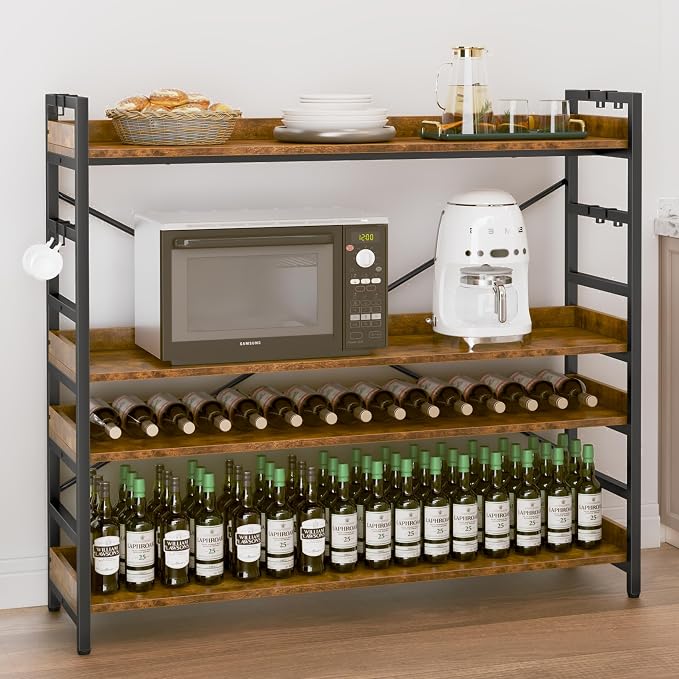 HCHQHS 4 Tier Bookshelf, Adjustable Industrial Bookcase, Vertical Tall Book - Image 8