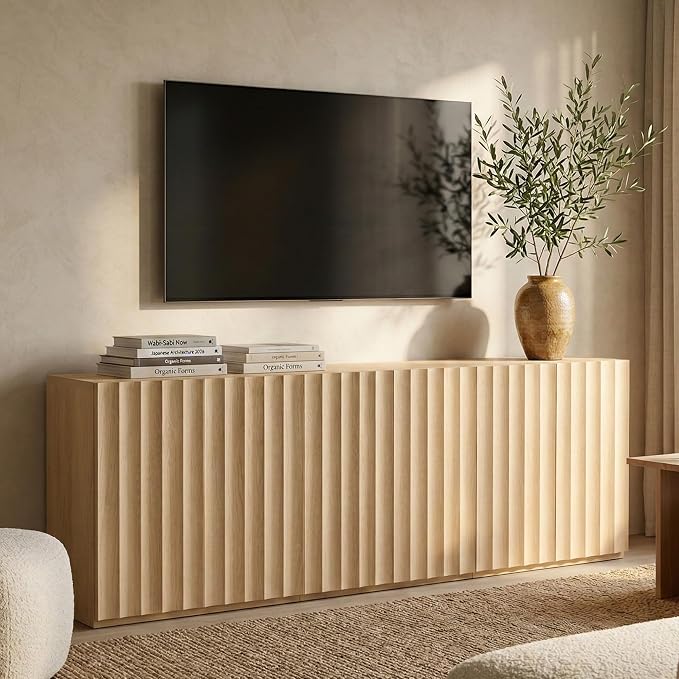 VividVibe Wide Fluted Sideboard Buffet Cabinet by VividVibe