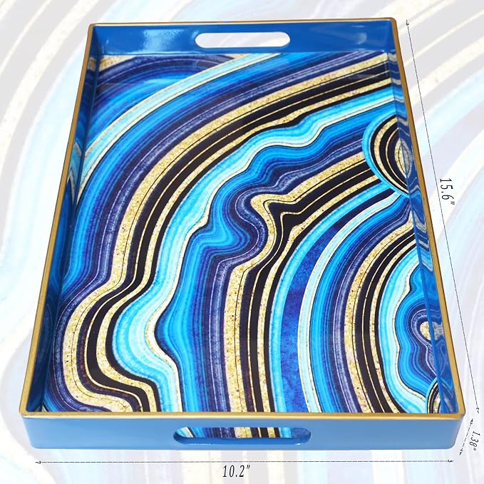 Spsyrine Decorative Tray, Plastic Rectangular Coffee Table Tray - Image 4