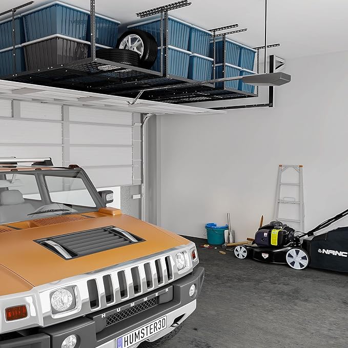 FLEXIMOUNTS 3x8 Overhead Garage Ceiling Storage Rack, Adjustable Garage - Image 2