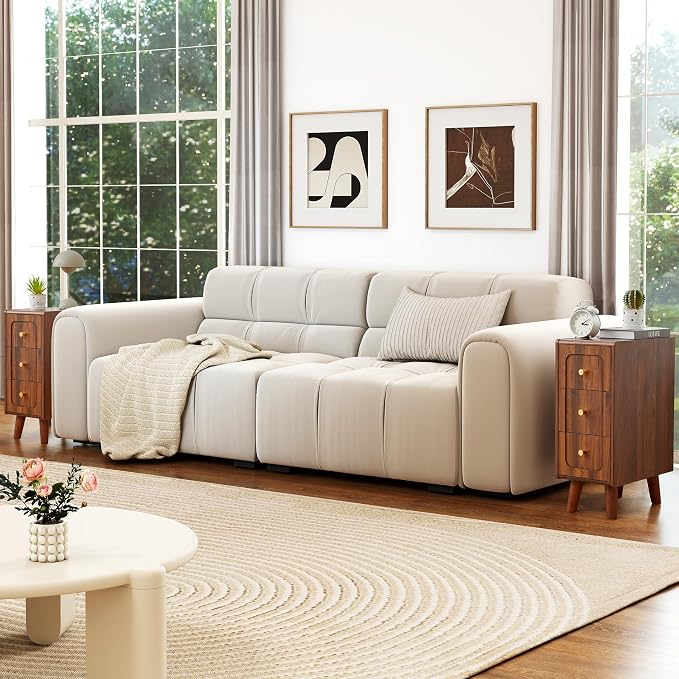 Small Nightstand Set of 2, Narrow Nightstand Slim Couch Side Table - Image 9