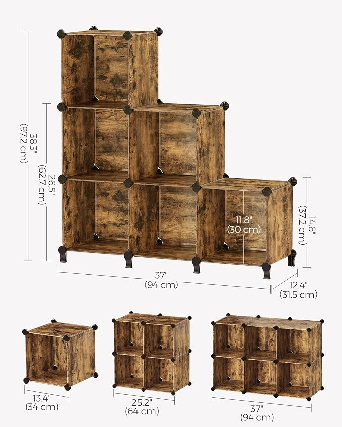 SONGMICS 6 Cube Storage Organizer, Modular Bookshelf, DIY Closet Organizers and - Image 6