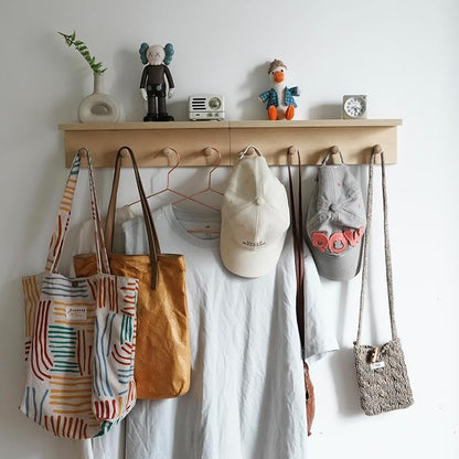 Entrance Coat Rack ，Coat Hooks, Wall-Mounted Wooden Hook Rack, Wall-Mounted - Image 7