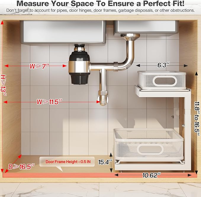 2-Pack Under Sink Storage Organizer - Image 2